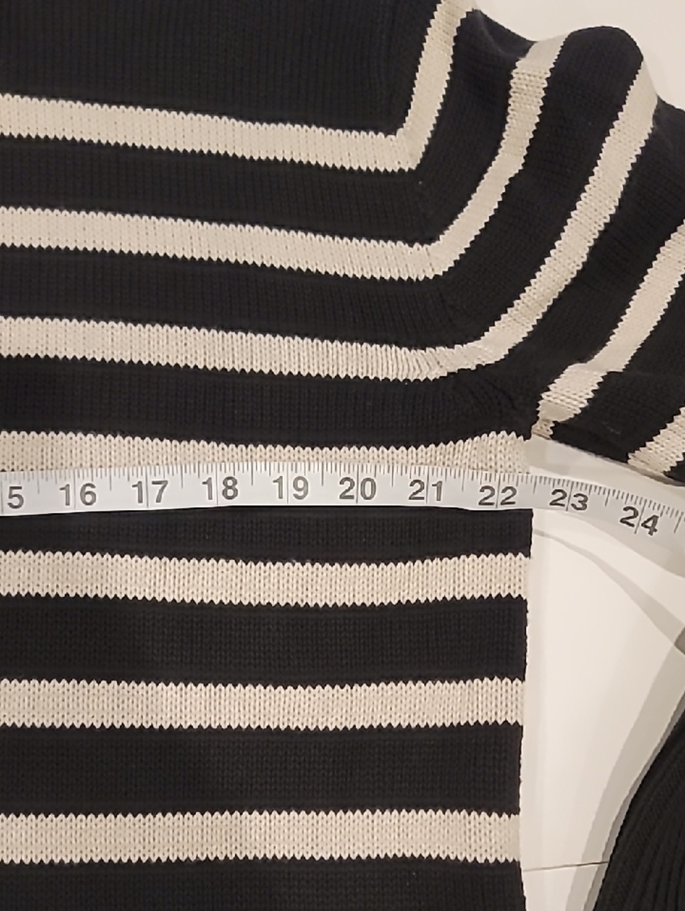 GAP Turtleneck Sweater Dress Black and White Striped Medium - Picture 8 of 11